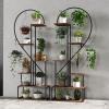 imageGiantex 6 Tier Tall Plant Stand Indoor Metal Heart Shaped Plant Shelf for Plants Multiple with 6 Hanging Hooks ampamp 12 Boards Heavyduty Metal Frame Large Ladder Display Rack for Living Room Balcony Patio Art Studio 2 Pack