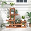 imageGiantex 6 Tier Wood Plant Stand Shorea Tiered Plant Shelf for Multiple Potted Plants with High Low Structure Indoor ampamp Outdoor Flower Rack Corner Display Shelf for Balcony Living Room Patio