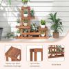 imageGiantex 6 Tier Wood Plant Stand Shorea Tiered Plant Shelf for Multiple Potted Plants with High Low Structure Indoor ampamp Outdoor Flower Rack Corner Display Shelf for Balcony Living Room Patio