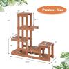 imageGiantex 6 Tier Wood Plant Stand Shorea Tiered Plant Shelf for Multiple Potted Plants with High Low Structure Indoor ampamp Outdoor Flower Rack Corner Display Shelf for Balcony Living Room Patio