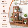 imageGiantex 6 Tier Wood Plant Stand Shorea Tiered Plant Shelf for Multiple Potted Plants with High Low Structure Indoor ampamp Outdoor Flower Rack Corner Display Shelf for Balcony Living Room Patio