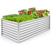 imageGiantex 6x3x2ft Raised Garden Bed Large Metal Elevated Rectangular Planter Bed 271 Gallon Capacity Outdoor Planting Garden Box for Vegetable Flower Herb Grow GreySilver