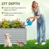 imageGiantex 6x3x2ft Raised Garden Bed Large Metal Elevated Rectangular Planter Bed 271 Gallon Capacity Outdoor Planting Garden Box for Vegetable Flower Herb Grow GreyGray