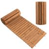 imageGiantex 7 FT Curved Wooden Garden Pathway 17quot W Roll Out Hardwood Walkway NonSlip Surface Tools Free Assembly Outdoor Rustic Decorative Boardwalk Flooring for Backyard WeddingBrown