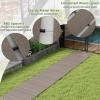 imageGiantex 7 FT Curved Wooden Garden Pathway 17quot W Roll Out Hardwood Walkway NonSlip Surface Tools Free Assembly Outdoor Rustic Decorative Boardwalk Flooring for Backyard WeddingGray
