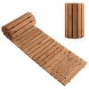 imageGiantex 7 FT Curved Wooden Garden Pathway 17quot W Roll Out Hardwood Walkway NonSlip Surface Tools Free Assembly Outdoor Rustic Decorative Boardwalk Flooring for Backyard WeddingBrown