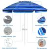 imageGiantex 72 Ft Beach Umbrella Patio Sunshade Umbrella with Sand Anchor ampamp Cupholder Solid Steel Pole Carrying Bag Portable Sun Shelter Suitable for Seaside Backyard Poolside Market EntranceNavy