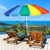 imageGiantex 8 Ft Beach Umbrella Patio Sunshade Umbrella with Sand Anchor ampamp Tilt Mechanism 16 Fiberglass Ribs AirVent Design Portable Sun Shelter Suitable for Seaside Backyard Poolside Market EntranceRainbow