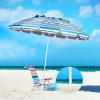imageGiantex 8 Ft Beach Umbrella Patio Sunshade Umbrella with Sand Anchor ampamp Tilt Mechanism 16 Fiberglass Ribs AirVent Design Portable Sun Shelter Suitable for Seaside Backyard Poolside Market EntranceBlue