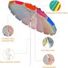 imageGiantex 8 Ft Beach Umbrella Patio Sunshade Umbrella with Sand Anchor ampamp Tilt Mechanism 16 Fiberglass Ribs AirVent Design Portable Sun Shelter Suitable for Seaside Backyard Poolside Market EntranceRainbow
