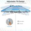 imageGiantex 8 Ft Beach Umbrella Patio Sunshade Umbrella with Sand Anchor ampamp Tilt Mechanism 16 Fiberglass Ribs AirVent Design Portable Sun Shelter Suitable for Seaside Backyard Poolside Market EntranceBlue