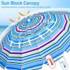 imageGiantex 8 Ft Beach Umbrella Patio Sunshade Umbrella with Sand Anchor ampamp Tilt Mechanism 16 Fiberglass Ribs AirVent Design Portable Sun Shelter Suitable for Seaside Backyard Poolside Market EntranceBlue