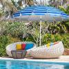 imageGiantex 8 Ft Beach Umbrella Patio Sunshade Umbrella with Sand Anchor ampamp Tilt Mechanism 16 Fiberglass Ribs AirVent Design Portable Sun Shelter Suitable for Seaside Backyard Poolside Market EntranceNavy