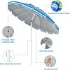imageGiantex 8 Ft Beach Umbrella Patio Sunshade Umbrella with Sand Anchor ampamp Tilt Mechanism 16 Fiberglass Ribs AirVent Design Portable Sun Shelter Suitable for Seaside Backyard Poolside Market EntranceBlue