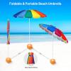 imageGiantex 8 Ft Beach Umbrella Patio Sunshade Umbrella with Sand Anchor ampamp Tilt Mechanism 16 Fiberglass Ribs AirVent Design Portable Sun Shelter Suitable for Seaside Backyard Poolside Market EntranceRainbow
