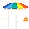 imageGiantex 8 Ft Beach Umbrella Patio Sunshade Umbrella with Sand Anchor ampamp Tilt Mechanism 16 Fiberglass Ribs AirVent Design Portable Sun Shelter Suitable for Seaside Backyard Poolside Market EntranceRainbow