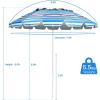 imageGiantex 8 Ft Beach Umbrella Patio Sunshade Umbrella with Sand Anchor ampamp Tilt Mechanism 16 Fiberglass Ribs AirVent Design Portable Sun Shelter Suitable for Seaside Backyard Poolside Market EntranceBlue