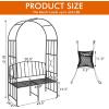 imageGiantex 81in Metal Garden Arch with Bench Outdoor Garden Arbor Archway Trellis for Climbing Plants Vines 2Person Bench Loads 660 lbs Patio Trellis Pergola Arches for Wedding Party Ceremony Decor