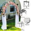 imageGiantex 81in Metal Garden Arch with Bench Outdoor Garden Arbor Archway Trellis for Climbing Plants Vines 2Person Bench Loads 660 lbs Patio Trellis Pergola Arches for Wedding Party Ceremony Decor