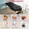 imageGiantex 84inch Folding Massage Table Lash Bed Portable 3 Sections Spa Salon Tattoo Bed with Face Cradle Armrests Wooden Legs Professional Massage Bed Height Adjustable with Carry Case BlackBlack