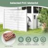 imageGiantex Air Conditioner Fence 2 Panels  48W x 36H Outdoor Privacy Screen Trash Can Enclosure with 3 Stakes PVC Vinyl Freestanding Picket Fences for Garden Patio Lawn AC Unit Pool Pump White