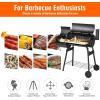 imageGiantex BBQ Grill Charcoal Barbecue Grill Outdoor Pit Patio Backyard Home Meat Cooker Smoker with Offset Smoker