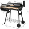 imageGiantex BBQ Grill Charcoal Barbecue Grill Outdoor Pit Patio Backyard Home Meat Cooker Smoker with Offset Smoker