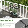 imageGiantex Balcony Flower Pot Stand Rack w Adjustable Hooks ampamp 2 Planter Baskets  Patio Railing Shelf Plant Pots Holder Metal Hanging Planter for Outdoor Windows Porch Fence