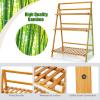 imageGiantex Bamboo Ladder Plant Stand 3 Tier Folding Bamboo Plant Shelf Foldable Flower Pot Display Shelf Rack Multiple Plants Holder Organizer Storage Shelf for Indoor Outdoor Balcony Garden NaturalNatural