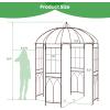imageGiantex Birdcage Shape Garden Arbor 84ft High x 7ft Wide Metal Gazebo Arch Pergola Pavilion for Climbing Plants Party Wedding Ceremony Decor Outdoor 16 Ground Stakes Easy Assembly BronzeBronze