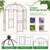 imageGiantex Birdcage Shape Garden Arbor 84ft High x 7ft Wide Metal Gazebo Arch Pergola Pavilion for Climbing Plants Party Wedding Ceremony Decor Outdoor 16 Ground Stakes Easy Assembly BronzeBronze