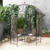 imageGiantex Birdcage Shape Garden Arbor 84ft High x 7ft Wide Metal Gazebo Arch Pergola Pavilion for Climbing Plants Party Wedding Ceremony Decor Outdoor 16 Ground Stakes Easy Assembly BronzeBronze