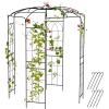 imageGiantex Birdcage Shape Gazebo  94 H x 68 W Metal Arch Trellis for Climbing Plants Clematis Vines French Style Pergola Pavilion Garden Arbor for Weddings Photoshoots Ceremony Party Outdoor Decor