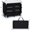 imageGiantex Camping Cook Table Kitchen Station with Storage Organizer and Carrying Bag for BBQ Party Picnics Backyards and Tailgating Portable Outdoor Aluminum Cooking BBQ Table BlackBlack