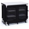 imageGiantex Camping Cook Table Kitchen Station with Storage Organizer and Carrying Bag for BBQ Party Picnics Backyards and Tailgating Portable Outdoor Aluminum Cooking BBQ Table BlackBlack