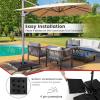imageGiantex Cantilever Umbrella Base 220 lbs 4 PCS Patio Umbrella Stand Water Sand Filled Heavy Duty HDPE Offset Umbrella Weights with 4 Connecting Pins EasyFill Spouts for Outside Garden Poolside2840 Pounds