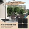 imageGiantex Cantilever Umbrella Base 220 lbs 4 PCS Patio Umbrella Stand Water Sand Filled Heavy Duty HDPE Offset Umbrella Weights with 4 Connecting Pins EasyFill Spouts for Outside Garden Poolside2200 Pounds