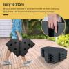 imageGiantex Cantilever Umbrella Base 220 lbs 4 PCS Patio Umbrella Stand Water Sand Filled Heavy Duty HDPE Offset Umbrella Weights with 4 Connecting Pins EasyFill Spouts for Outside Garden Poolside2080 Pounds