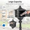 imageGiantex Cast Aluminum Mailbox with Post  Locking Residential Mailboxes for Outside with Keys Baffle Door Expansion Bolts Address Panel InGround RustProof Large Security Postal Mailbox WhiteBlack