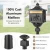 imageGiantex Cast Aluminum Mailbox with Post  Locking Residential Mailboxes for Outside with Keys Baffle Door Expansion Bolts Address Panel InGround RustProof Large Security Postal Mailbox WhiteBlack