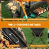 imageGiantex Charcoal Grill with Transparent Glass Wind Guard Heavy Duty BBQ Grill Campfire Pit Fire Bowl Side Spice Racks Bottom Storage Shelf for Outdoor Cooking Backyard Barbecue Party