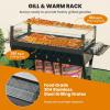 imageGiantex Charcoal Grill with Transparent Glass Wind Guard Heavy Duty BBQ Grill Campfire Pit Fire Bowl Side Spice Racks Bottom Storage Shelf for Outdoor Cooking Backyard Barbecue Party