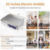 imageGiantex Commercial Griddle 22quot Electric Griddle 2000W Cast Iron Griddle Stainless Steel Frame 122572 Adjustable Temperature Control Removable Oil Storage Box Restaurant Teppanyaki Grill
