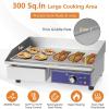 imageGiantex Commercial Griddle 22quot Electric Griddle 2000W Cast Iron Griddle Stainless Steel Frame 122572 Adjustable Temperature Control Removable Oil Storage Box Restaurant Teppanyaki Grill