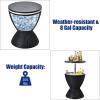 imageGiantex Cool Bar Table 8 Gallon Beer and Wine Cooler Rattan Style Outdoor Cocktail Patio Bar Tables Height Adjustable 3in1 Ice Cooler with Drainage Plug for Deck Pool Party BlackBlack