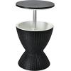 imageGiantex Cool Bar Table 8 Gallon Beer and Wine Cooler Rattan Style Outdoor Cocktail Patio Bar Tables Height Adjustable 3in1 Ice Cooler with Drainage Plug for Deck Pool Party BlackBlack