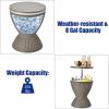 imageGiantex Cool Bar Table 8 Gallon Beer and Wine Cooler Rattan Style Outdoor Cocktail Patio Bar Tables Height Adjustable 3in1 Ice Cooler with Drainage Plug for Deck Pool Party BlackTaupe