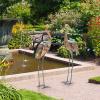 imageGiantex Crane Garden Statues Set of 2 Standing Metal Crane Sculptures Bird Ornament Yard Decorations for Lawn Backyard Porch Patio Outdoor Decor with 4 UShaped Stakes CraneCrane