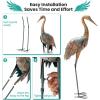 imageGiantex Crane Garden Statues Set of 2 Standing Metal Crane Sculptures Bird Ornament Yard Decorations for Lawn Backyard Porch Patio Outdoor Decor with 4 UShaped Stakes CraneCrane