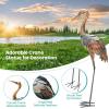 imageGiantex Crane Garden Statues Set of 2 Standing Metal Crane Sculptures Bird Ornament Yard Decorations for Lawn Backyard Porch Patio Outdoor Decor with 4 UShaped Stakes CraneCrane